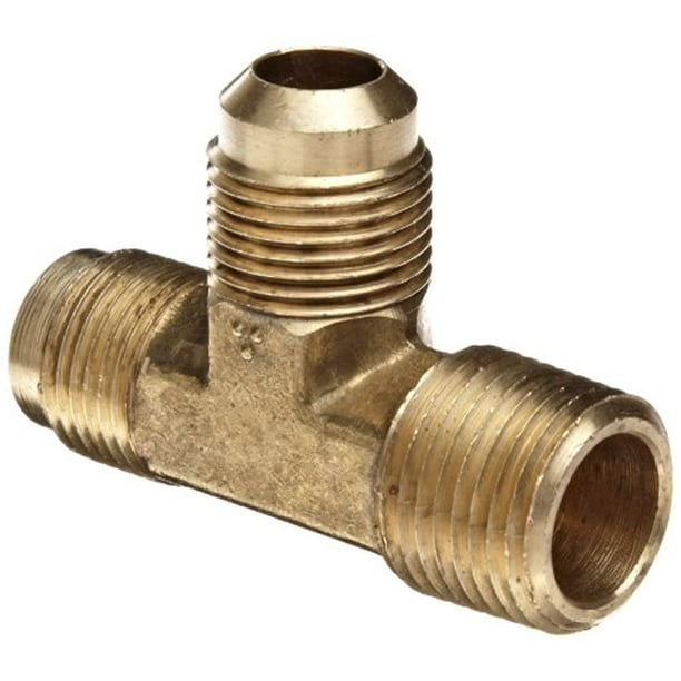 Tee Anderson Metals Brass Tube Fitting 3/8 Flare x 3/8 Flare x 3/8 Male Pipe 
